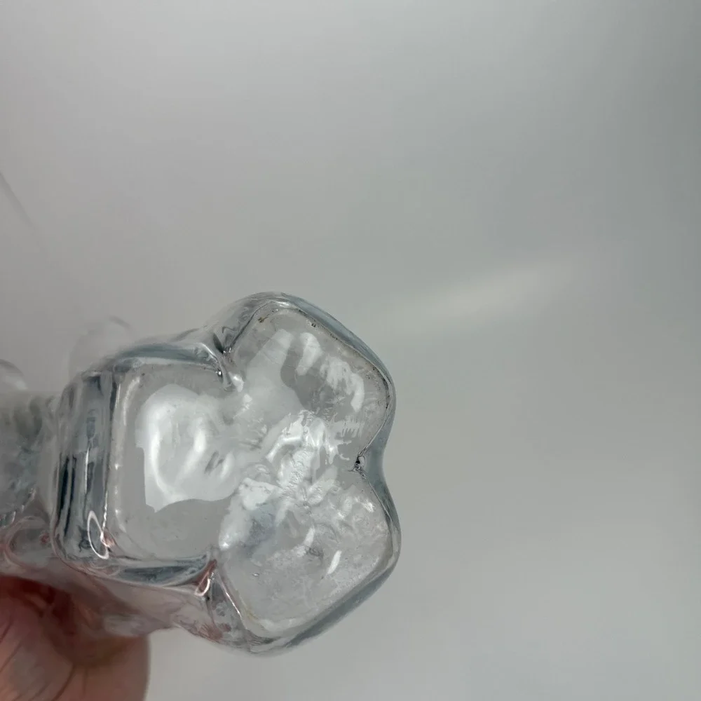 Vintage Muurla Finland Eva Ruffled Handkerchief Vase 8in Clear Blown Glass
